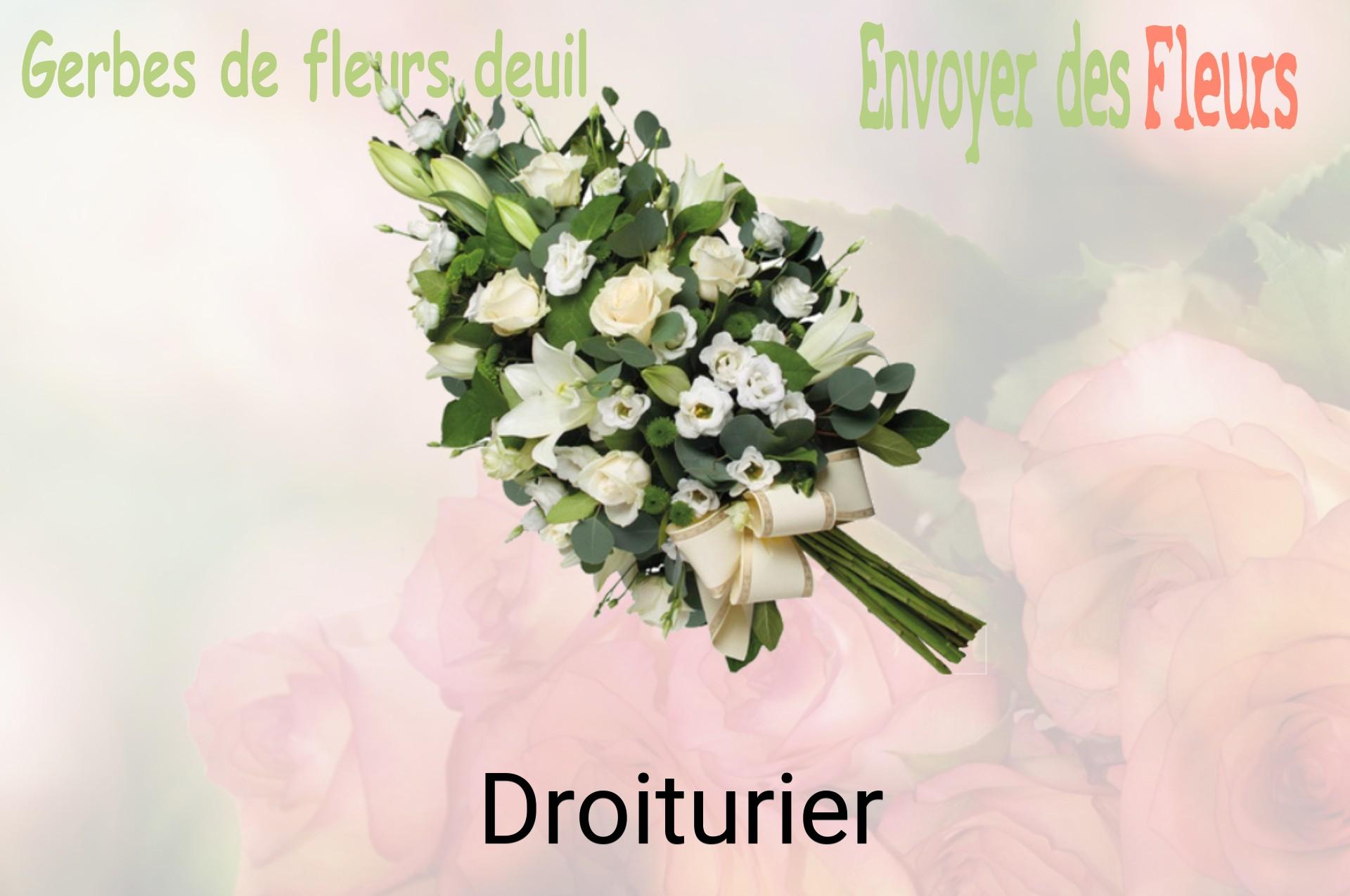 Gerbe de fleurs de deuil livrée à Droiturier